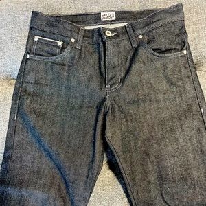 NWOT Naked and Famous SlimGuy in Black Selvage Rare Japanese Denim.